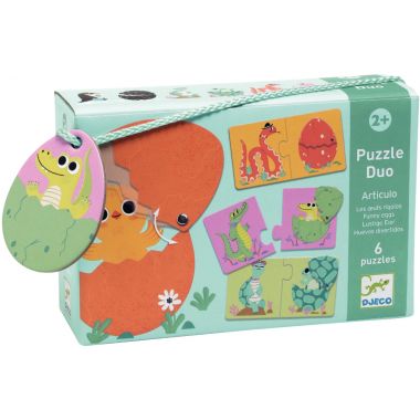 Boite de 6 puzzles duo, les oeufs rigolos