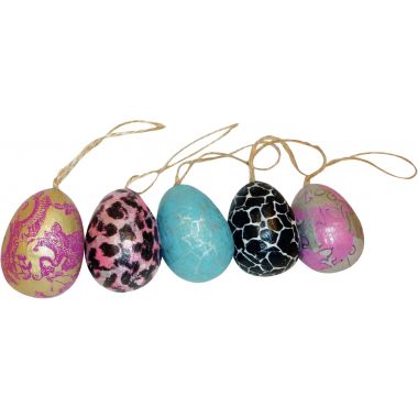Lot de 5 oeufs en carton brun + fil