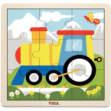 Boite de rangement + 12 puzzles en bois de 9 pièces