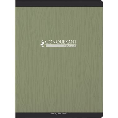Piqûre 96 pages CONQUERANT RECYCLE, format 24x32 cm, seyès, papier 70g