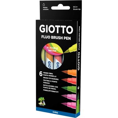 Etui de 6 feutres Soft Brush fluo