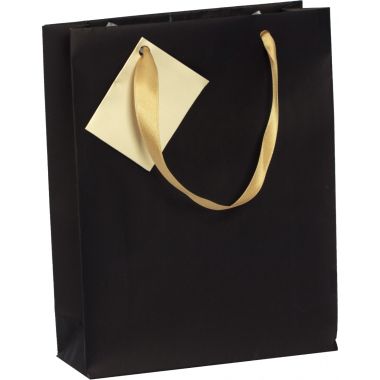 Paquet de 5 sacs cadeaux 17x6x22cm noir/or