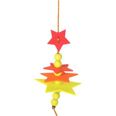 Lot de 10 suspensions étoiles 3D en bois