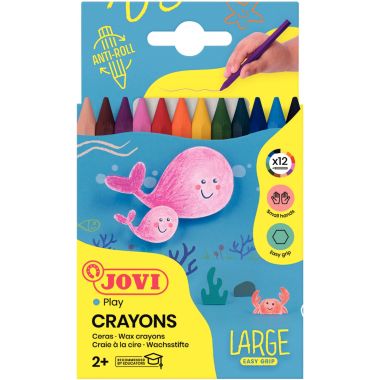 Pochette de 12 craies plastique assorties