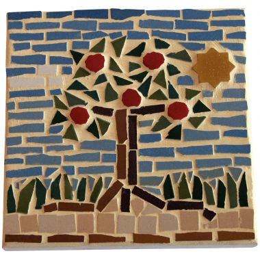 Seau de 1 litre de mosaïques 2x2 cm en pâte de verre panaché bleu