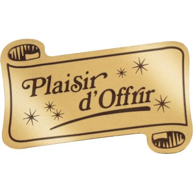 Rouleau de 1 000 étiquettes célébrations "Plaisir d'offrir" 19x34mm or