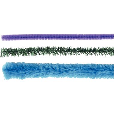 Sachet de 10 chenilles métallisées diamètre 9 mm et longueur 50 cm couleurs assorties