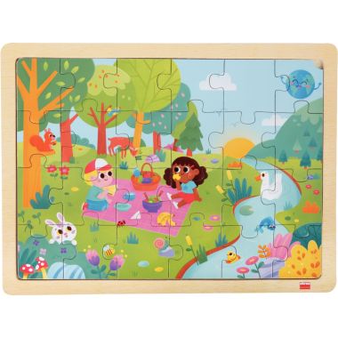 Lot de 4 puzzles en bois 24/35 pièces, sauvons la planète