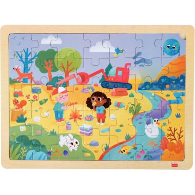 Lot de 4 puzzles en bois 24/35 pièces, sauvons la planète