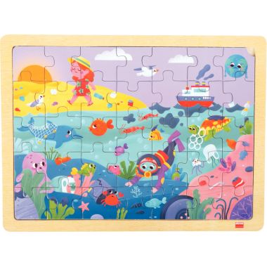 Lot de 4 puzzles en bois 24/35 pièces, sauvons la planète