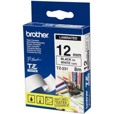 Recharge de ruban BROTHER TZE noir et blanc 12 mm