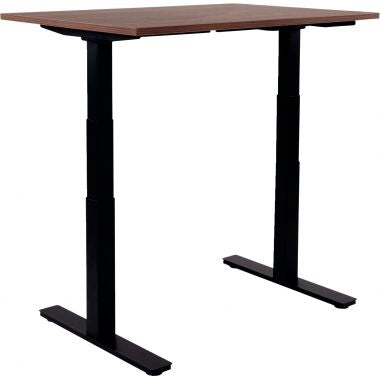 Bureau assis debout L120 cm Boost piètement Noir plateau noyer