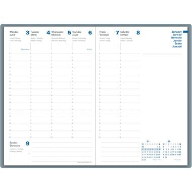Agenda semainier Harmony 21x27cm Bleu nuage