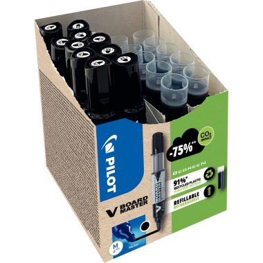 Pack de 10 marqueurs V-Board Master + 10 recharges noires