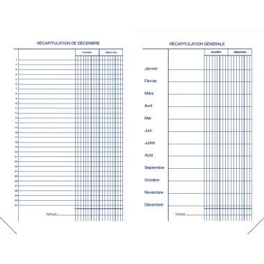 Agenda carre 1 jour euro/centimes noir