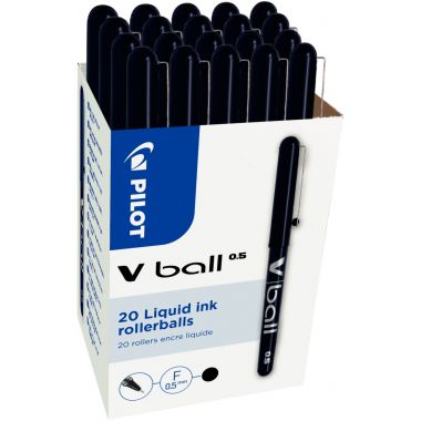 Pack de 20 rollers V-Ball 0,5mm noirs dont 4 gratuits