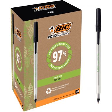 Stylo bille Round Stic noir