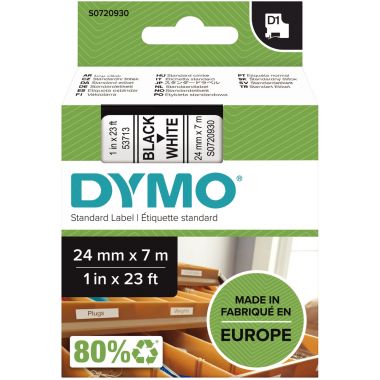 Recharge DYMO D1 24 mm x 7 m impression noir support blanc