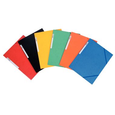 Chemise 3 rabats à élastiques en carte grainée 5/10ème 450g, rouge