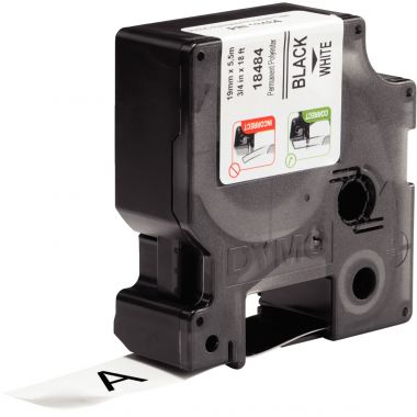 Recharge DYMO ruban polyester permanent 19mm x 5,5m noir sur blanc