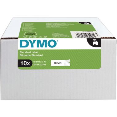 Pack de 10 recharges DYMO D1 19mm noir sur blanc