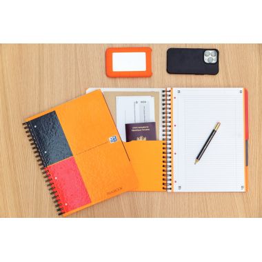 Cahier à reliure intégrale FILINGBOOK format A4+ ligné 6 mm, 200 pages perforées