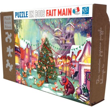 Puzzle en bois d'environ 100 pièces, la veille de Noël - K1238-100