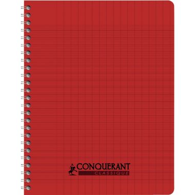 Reliure intégrale 100 pages CONQUERANT, A4, seyès, couverture polypropylène, coloris assortis