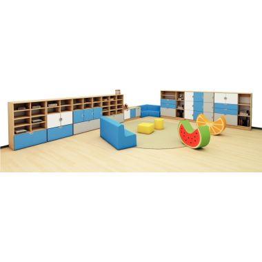 Etagère 4 cases + 2 portes + 1 bac