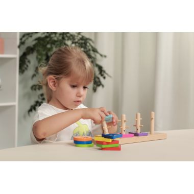 Encastrement labyrinthe 4 tiges en bois