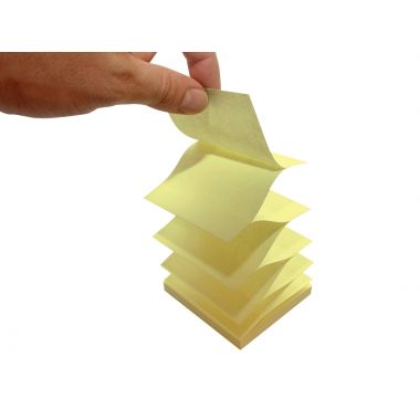 Paquet de 12 bloc de 100 feuilles Z-Note recyclées 75 x 75 mm coloris jaune