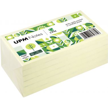 Lot de 6 blocs repositionnables 75x125mm. Coloris jaune