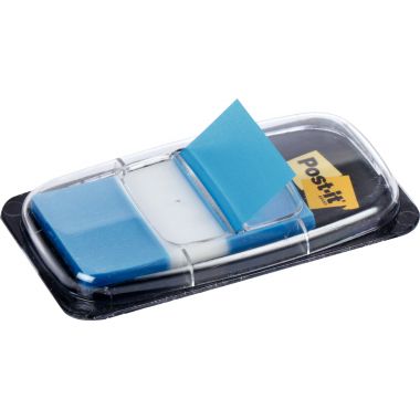 Carte de 50 index post-it repositionnables format 25,4 x 43 mm bleu