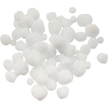 Sachet de 150 pompons blanc taille assortie