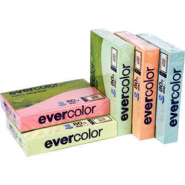 Ramette de 500 feuilles format A4 80g bleu recyclé EVERCOLOR