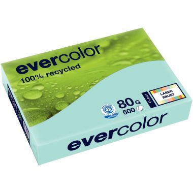 Ramette de 500 feuilles format A4 80g bleu recyclé EVERCOLOR