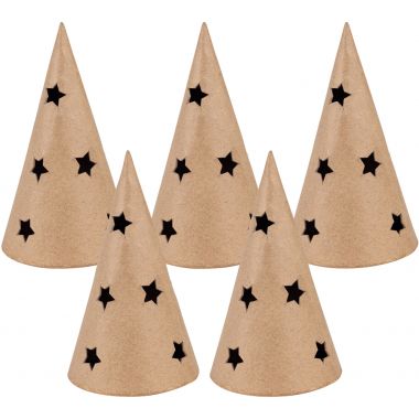Lot de 5 bougeoirs sapins étoilés en carton