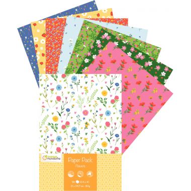 Pack de 96 feuilles dessin 80grammes motifs fleurs