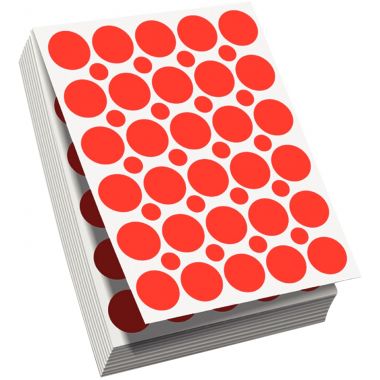 Recharge pour Ecopack de 3000 gommettes rondes rouge
