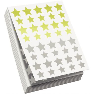 Recharge 2400 gommettes étoile or/argent assorties pour ecopack