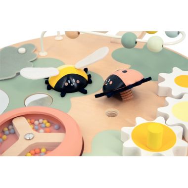 Panneau d'activités rond en bois