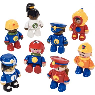 Lot de 8 personnages les métiers TOLO + 8 puzzles