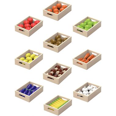 Superfood set en bois, 10 cagettes