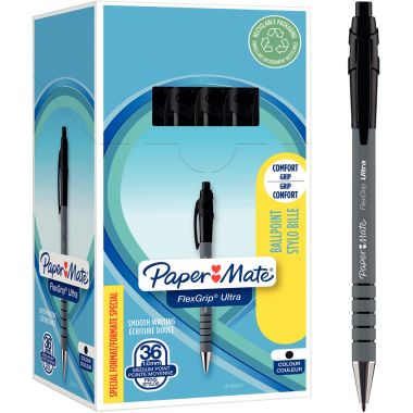 Pack de 36 stylos Flexgrip Ultra noirs dont 6 gratuits