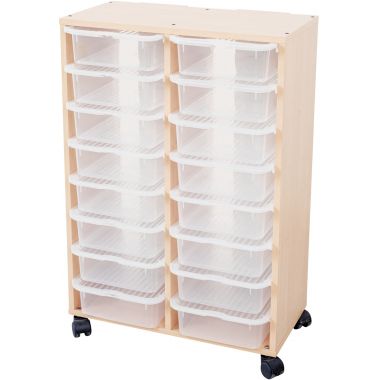 Meuble + 16 bacs en plastique hauteur 97cm