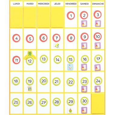 Calendrier magnétique à construire