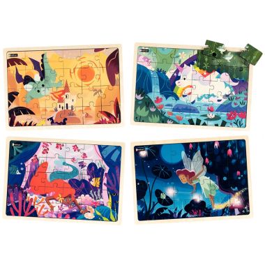 Lot de 4 puzzles, univers fantastiques