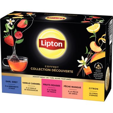 Boite de 50 sachets thés noirs parfumés LIPTON