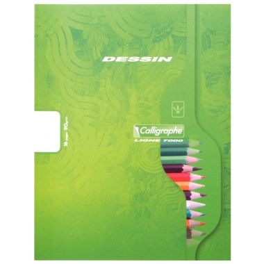 Cahier de dessin 16 pages, format 17x22 cm, uni blanc, papier 90g