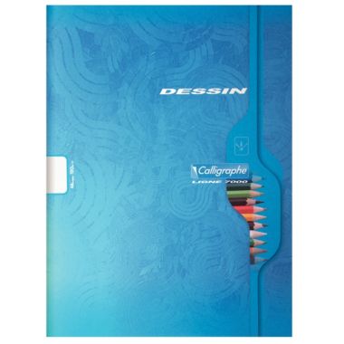 Cahier de dessin 16 pages, format 24x32 cm, uni blanc, papier 120g